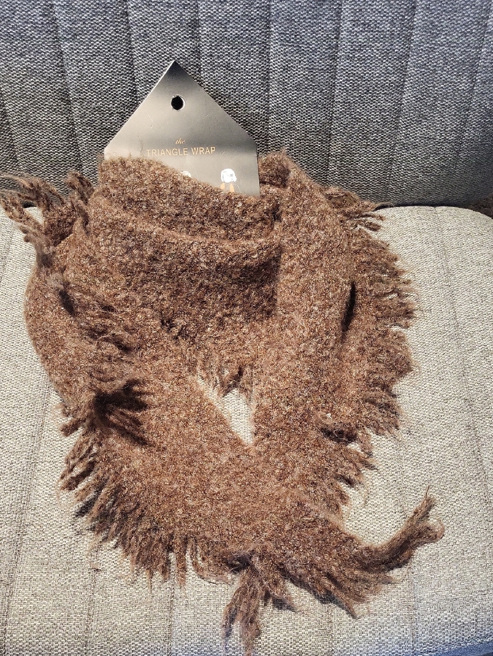 Cozy Brown Triangle Wrap Scarf